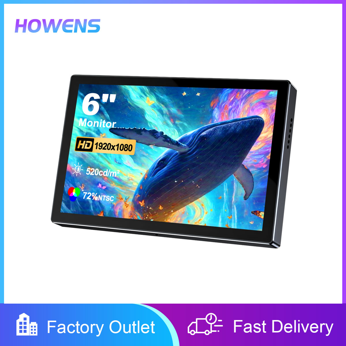 Gaming Console And Monitor - 6-дюймовый портативный монитор HD 1080P IPS